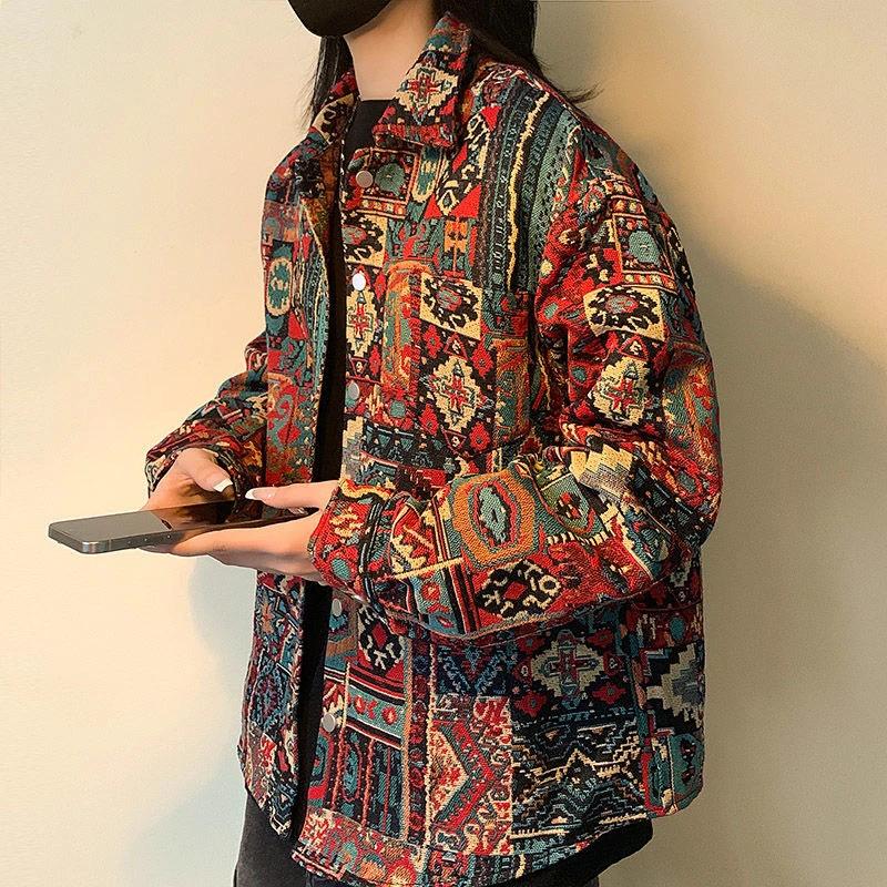 Retro Men's Spring Autumn Small Fragrance Indian Shirt Jacket