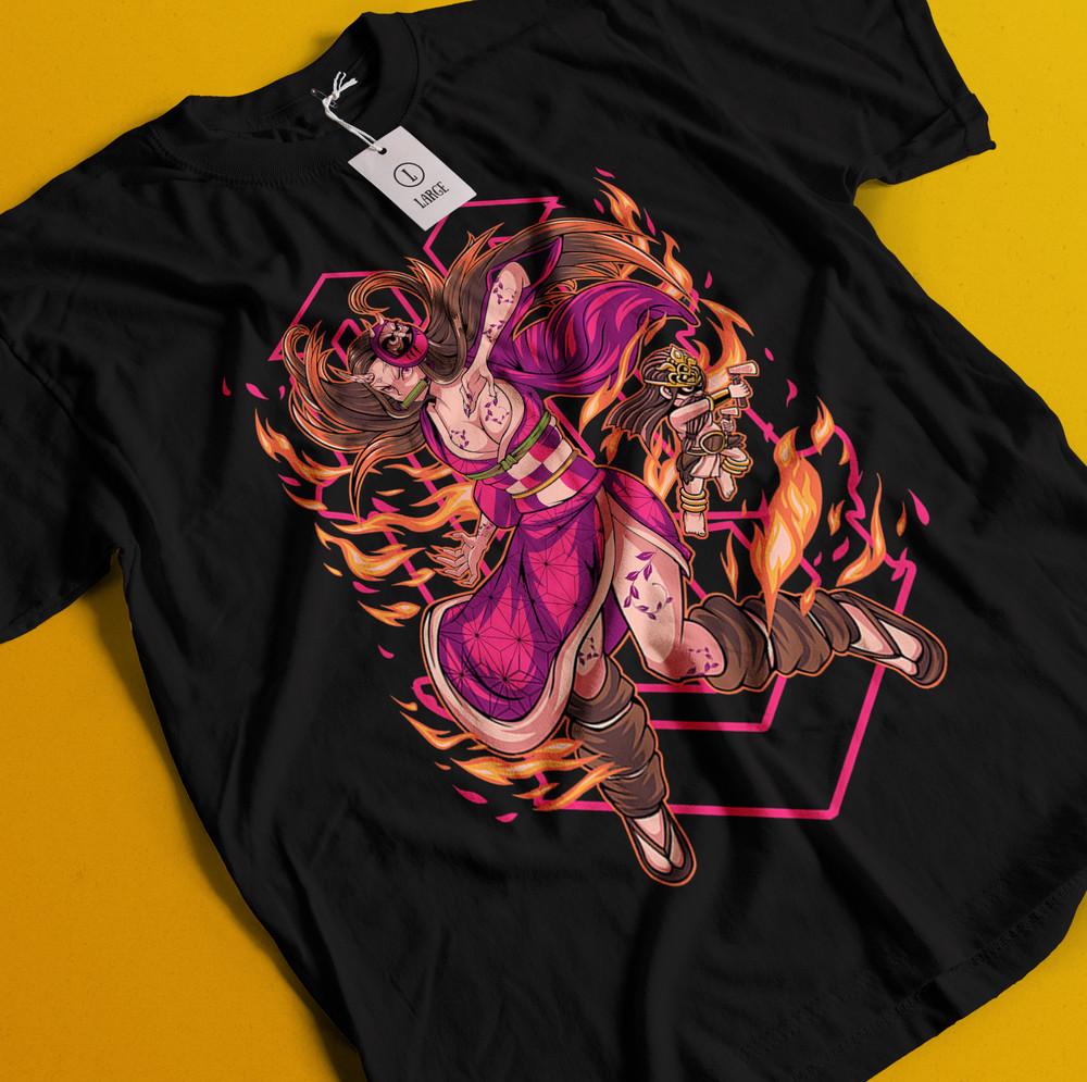 

Demon Slayer Shirt Nezuko Tshirt Tanjiro T-Shirt Muzan Doma Tee Inosuke Zenitsu S