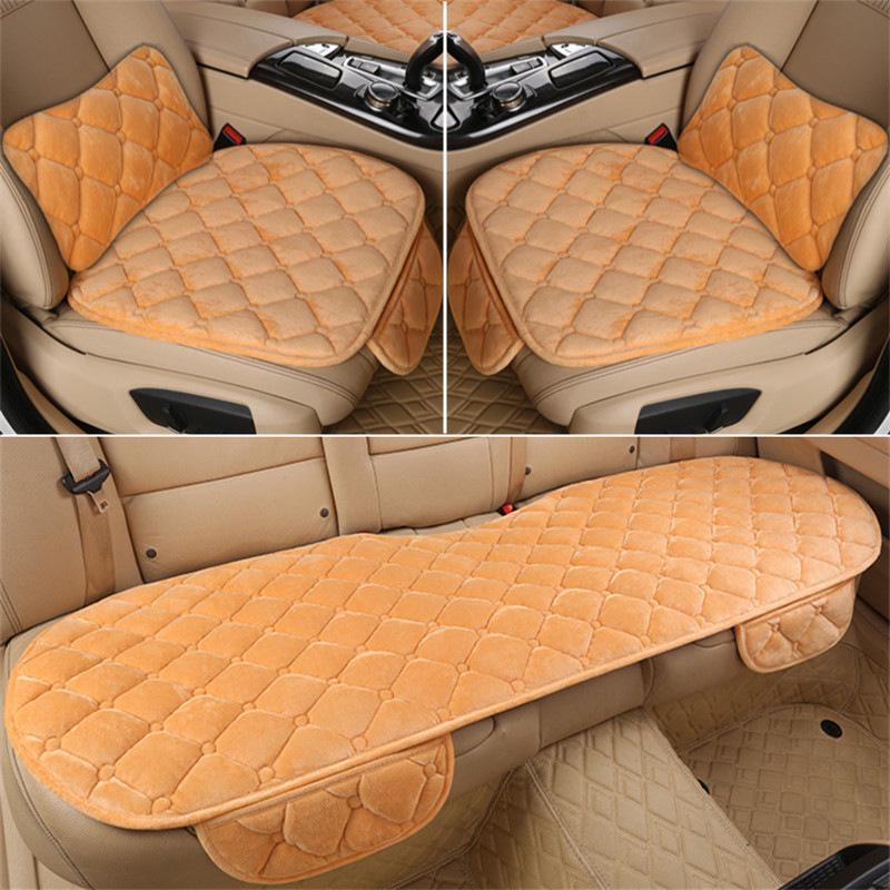 Winter Plush Car Seat Cushion – Non-Slip Thickened Pad with Backrest for Comfort