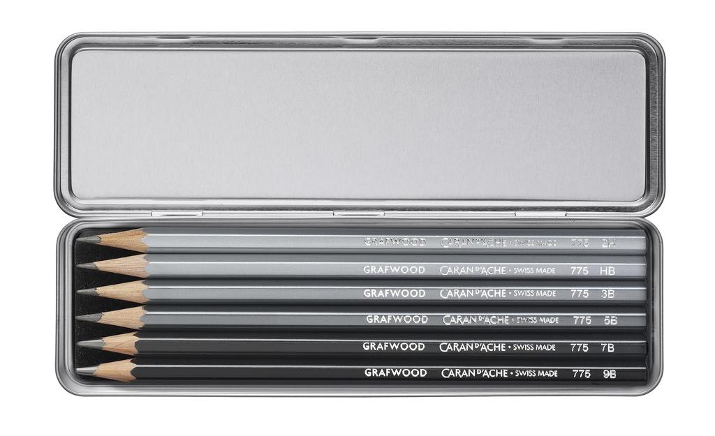 Caran d'Ache 0775-306 Graffwood Metal Box (6 pieces)