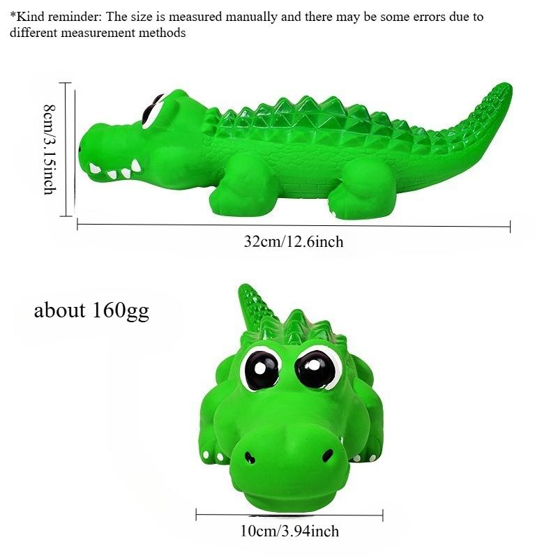 Durable Rubber Dog Chew Toy for Aggressive Chewers - Crocodile-Shaped Latex with Squeaky Sound,Suitable for All Breeds, Chew Toy