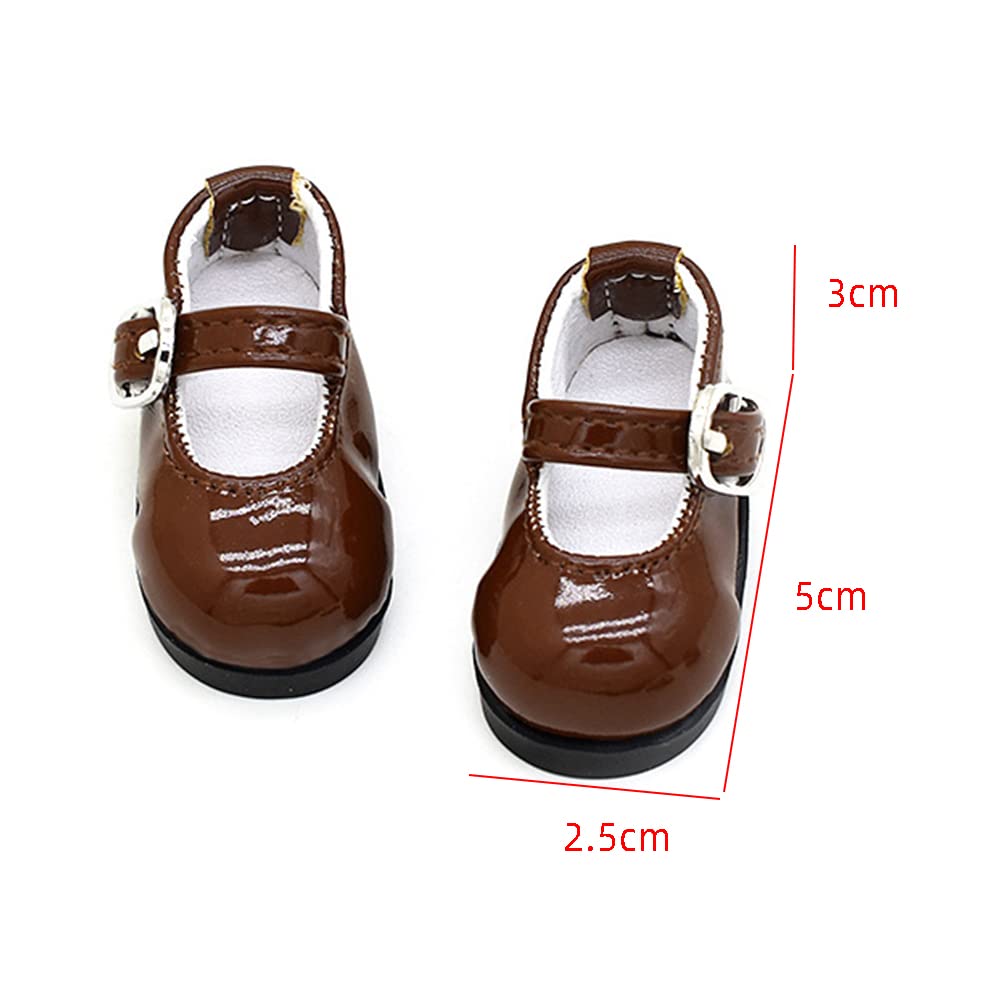 Niannyyhouse 20cm Cotton Doll Shoes, 16 Scale BJD Doll Shoes for Plush Toys, High Heel Leather Shoes, 5cm Long, Dress-Up Doll Accessories (White)