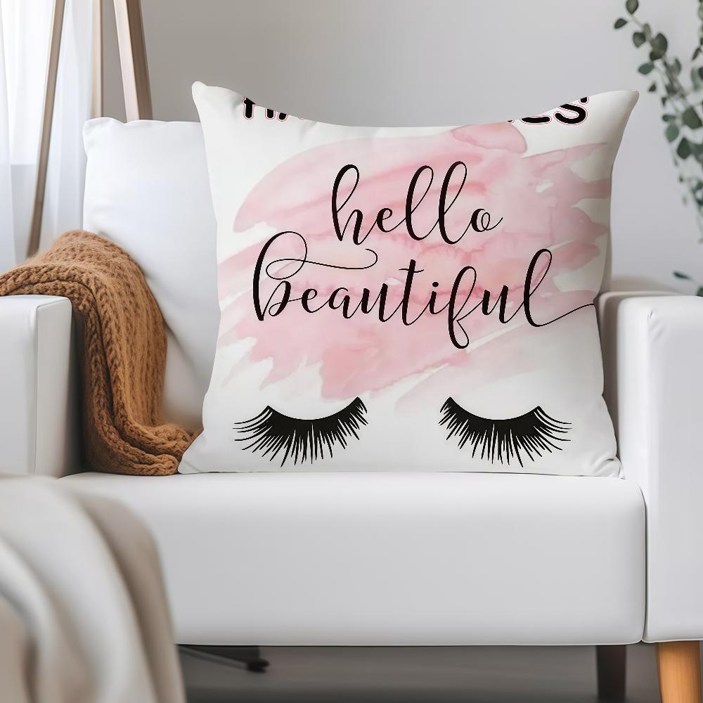 Ins Style Beauty Makeup Eyelash Pillow Case Applicable Space For Guest Rooms Interiors Cars Office House Decoration