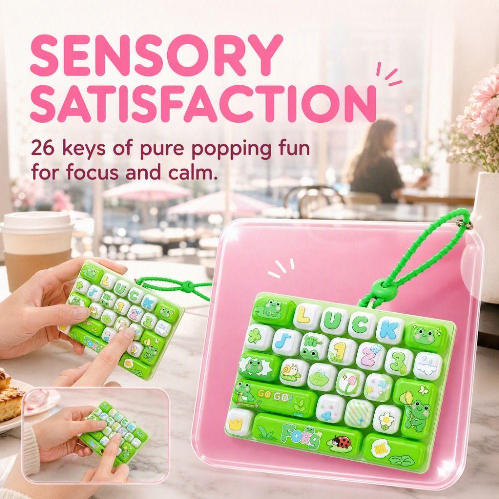 Small Gift 26 Key Keyboard Keychain 26 Key Button Fidget Toy Mini Keyboard Pendant Children's Bag