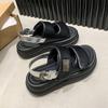 Spring and summer 2024 new platform sports sandals fashionable versatile buckle with beach shoes thin Roman shoes trend