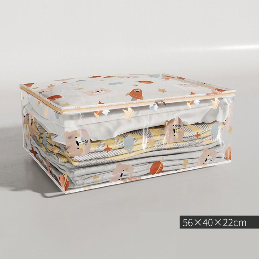Large Capacity Household Clothes Organizer Dustproof Waterproof Transparent Quilt Bag New Printed Three-Dimensional Storage Bag