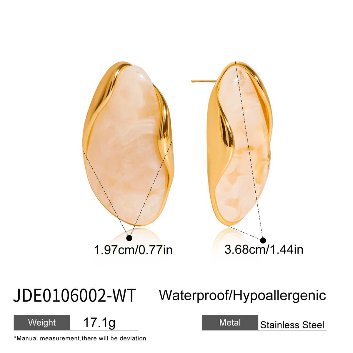 

Uworld Ретро 18K Золотой Цвет Покрытая Нержавеющая Сталь Неправильной Формы Эпоксидная Смола Серьги-пусеты Женские Аксессуары Подарок для Вечеринки