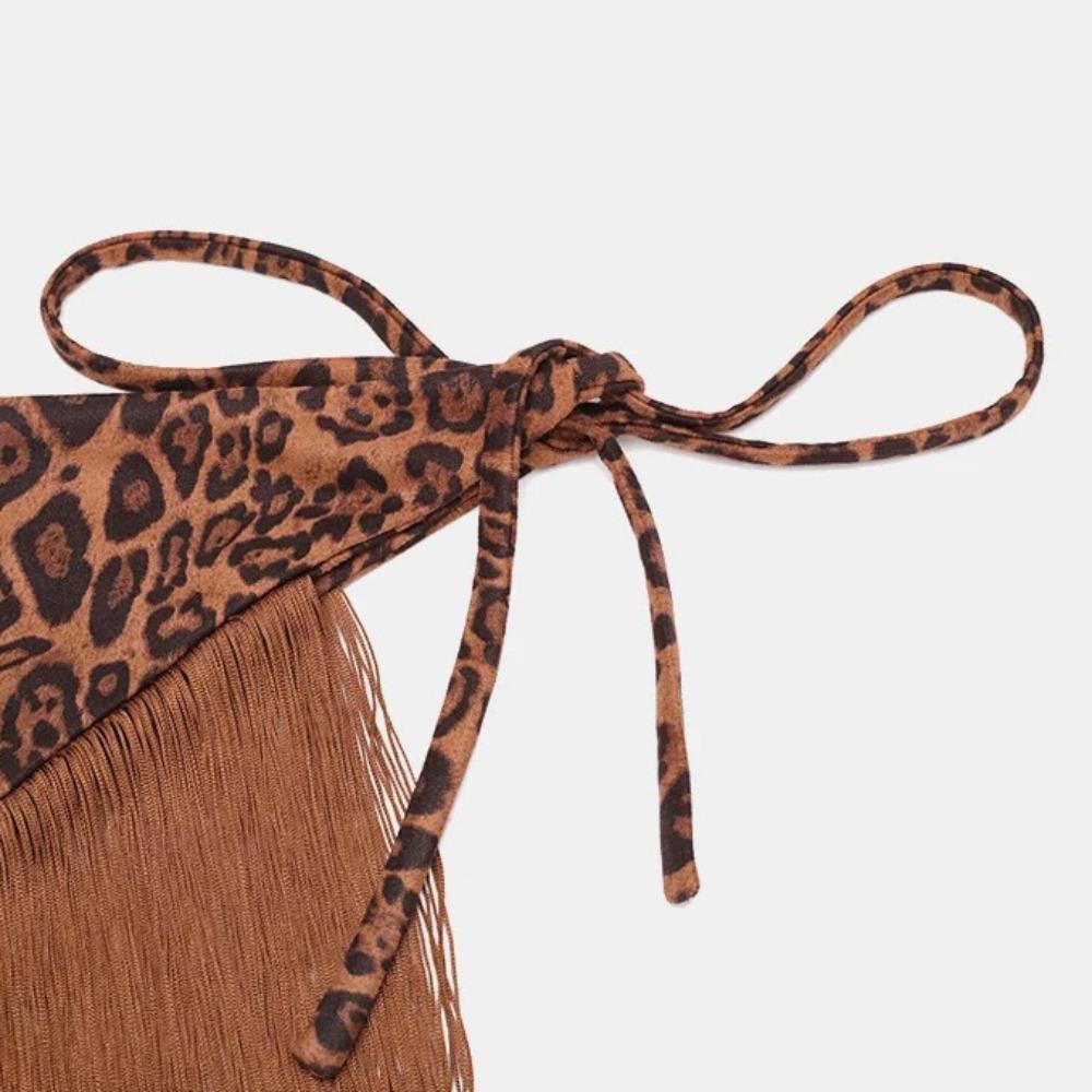 Jeans Decor Lace-up Tassels Waistband Vintage Fur Triangle Belt Waist Accessories