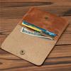 Retro Crazy Horse Leather Mens Simplicity Slim Wallet Cowhide Credit Card Holder Handmade Thin Boys Moneybag