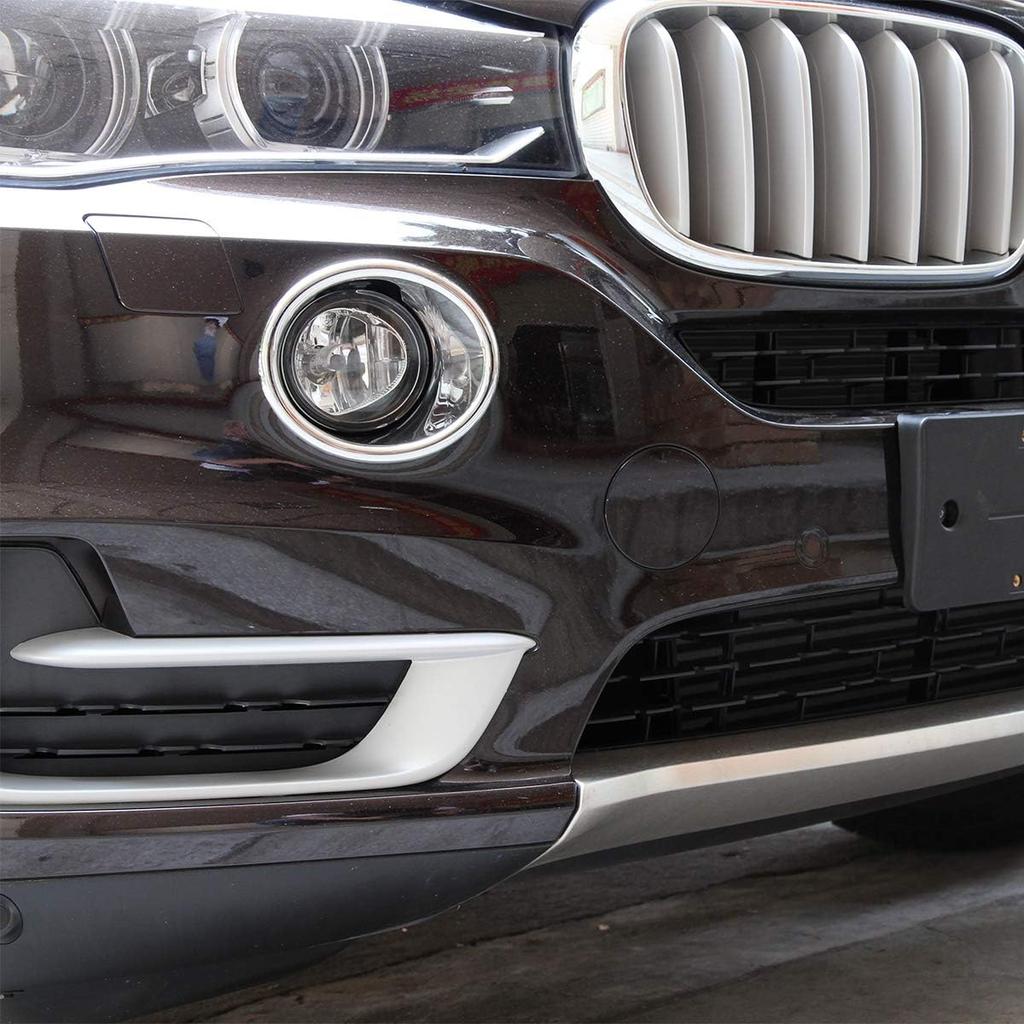 2Pcs ABS Chrome Car Front Fog Lamp Cover Trim for BMW X5 F15 2014-2018 Accessories