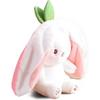 Iepuras Soft Plush Pillow Bunny, Strawberry Print, 25 Cm, White/Pink, Stuffed Animal Toy for Kids