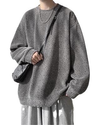 Herbst-Pullover-Hoodie mit übergroßer Silhouette und langen, lockeren, einfarbigen, stilvollen Drop-Shoulder-Ärmeln. Einfaches und stilvolles Casual-Oberteil für Frühling und Dunkelgrau.