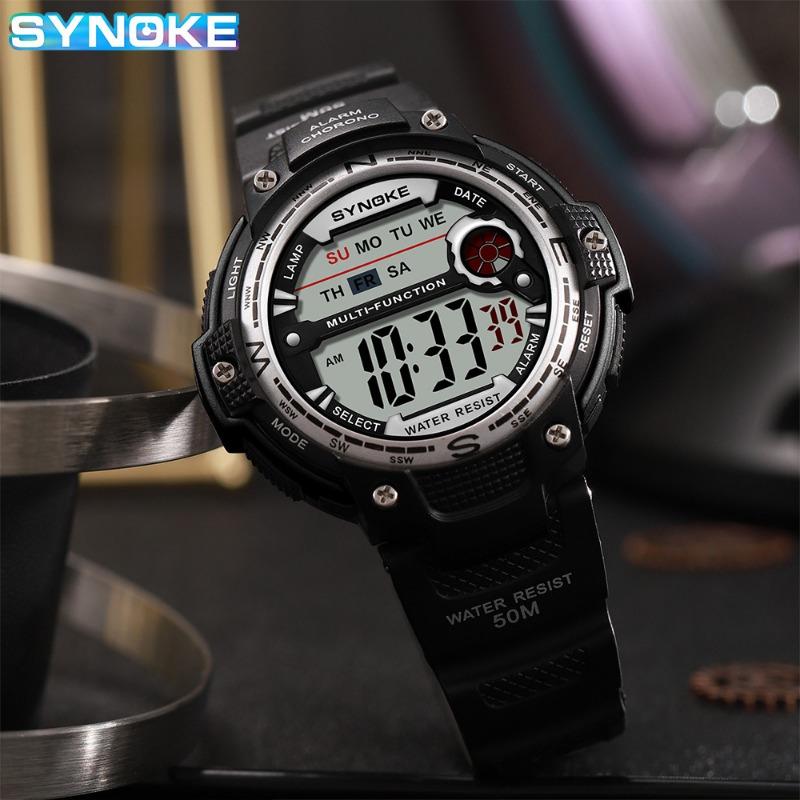Top Brand New Sports Electronic Watch Men's Sports Watch Multifunctional Waterproof Student Watch