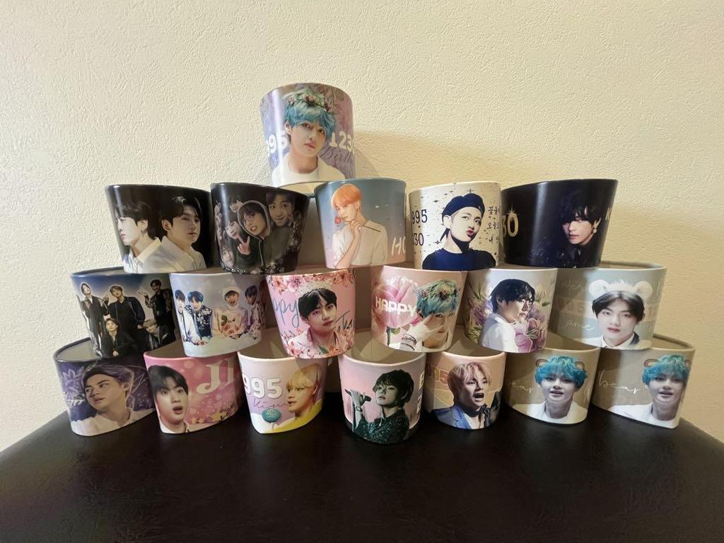 [USED] BTS Birthday Cup Cup Holder V Jimin Jin Set of 19