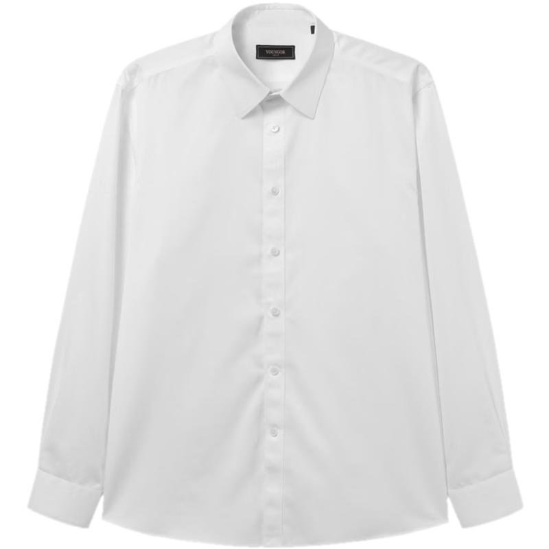 YOUNGOR Men s 200-Thread Count Non-Iron Long-Sleeve Cotton Shirt 40