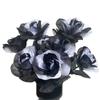 Artificial Rose Flower Arrangement with Fabric Leaves for Halloween Party Table Centerpiece Room Vase Display Photo Scene Placement