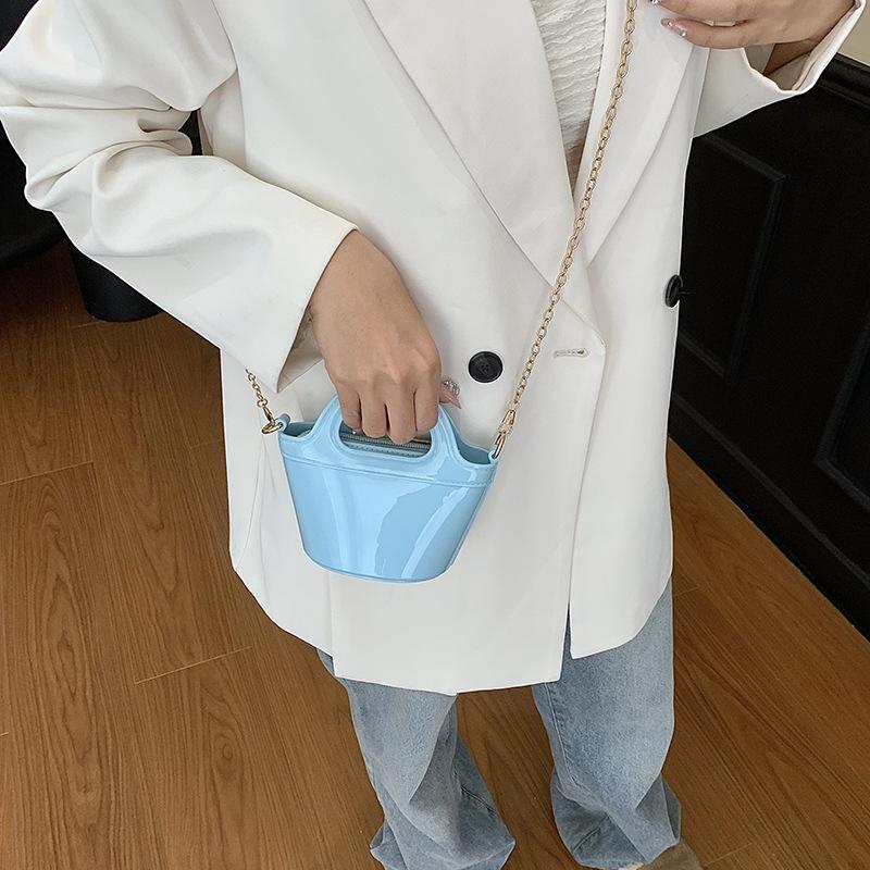 Mode Tragbare Eimertasche Damen Neue Glänzende Schulter Messenger Bag