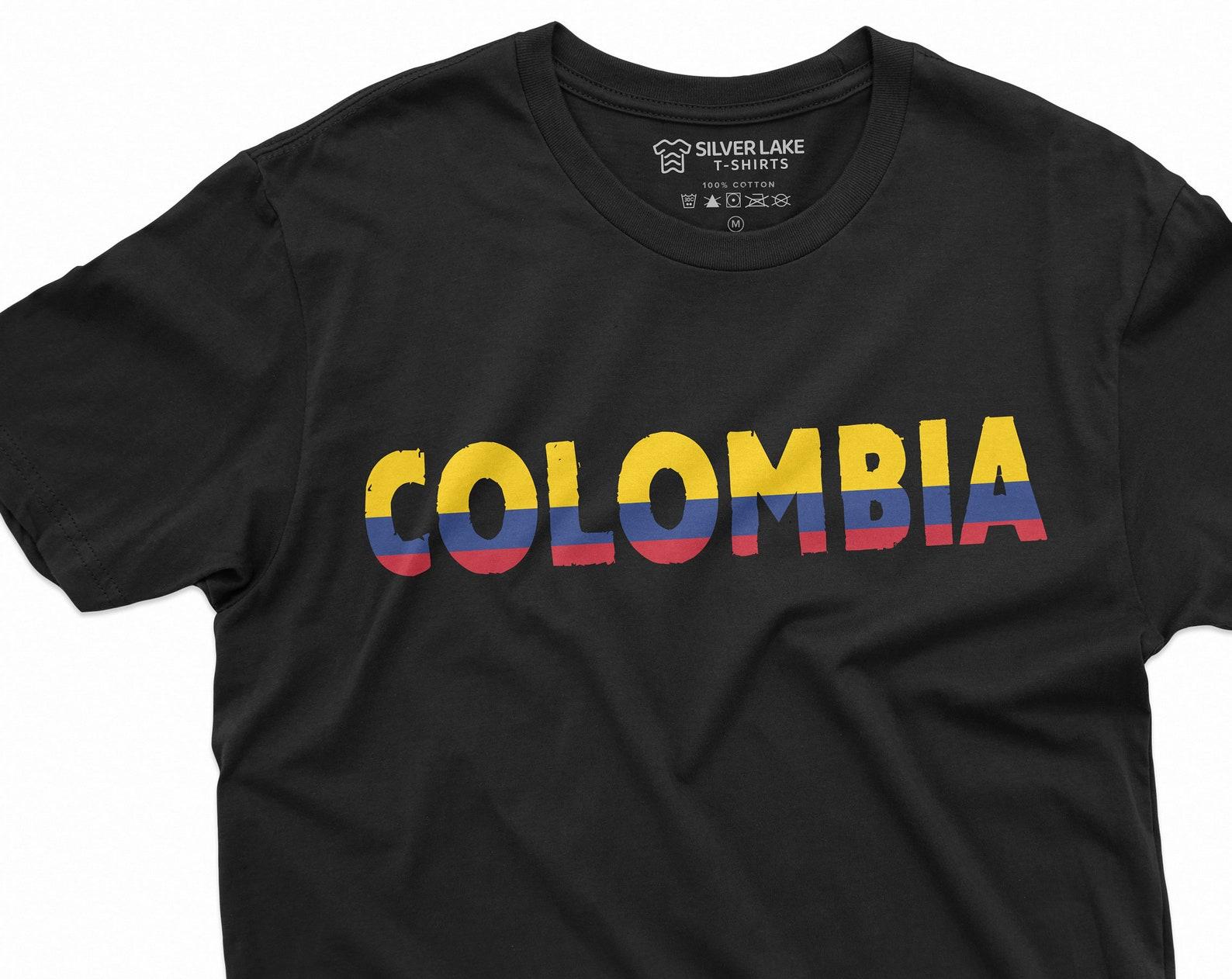 Colombia T-shirt República de Colombia Mens Womens Tee Shirt Colombian Flag Coat of arms independence day Patriotic Nation Country Tee Shirt XL