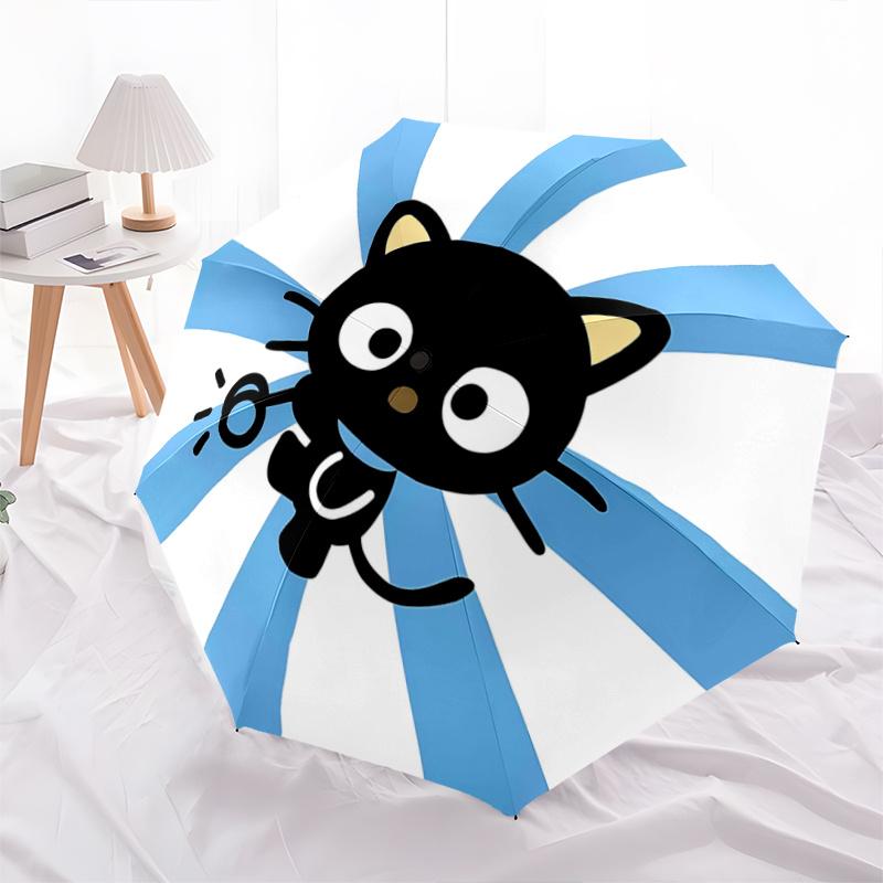 

1pc Sanrio Jiji Cat Automatic Folding Umbrella: Portable 3-Fold Design with Iron Frame, Perfect for Outdoor Use, Festive Gifts, Travelers, Daily Use,
