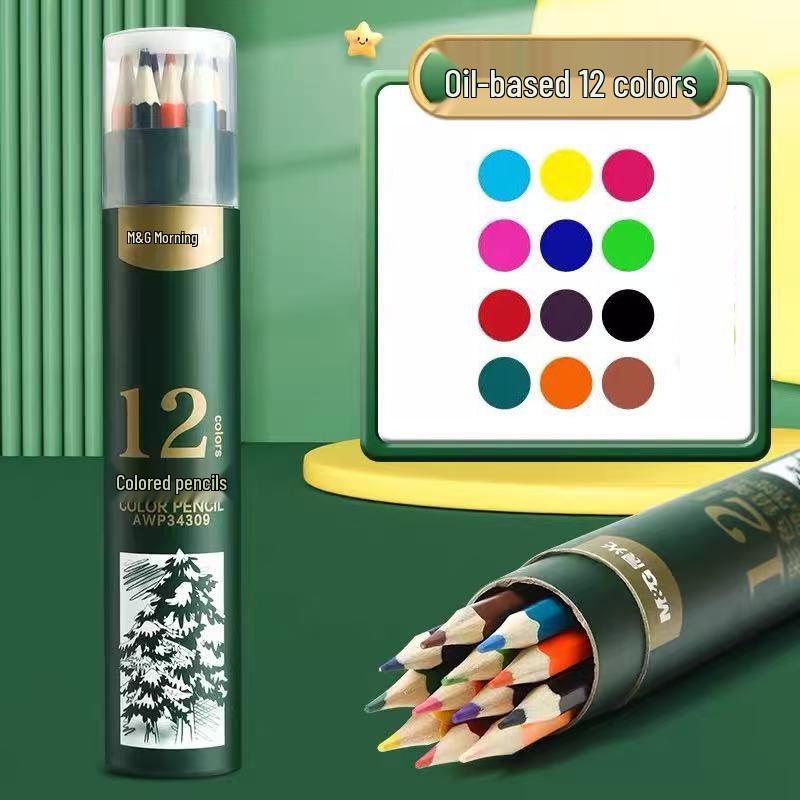 Morning Light Oil-Based & Water-Soluble Colored Pencils – 24 Erasable and 36 Hand-Painted Shades for Students