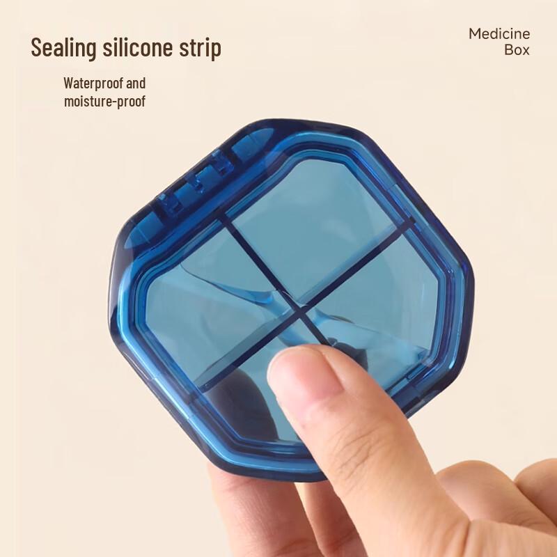 Portable 4-Compartment Mini Pill Organizer