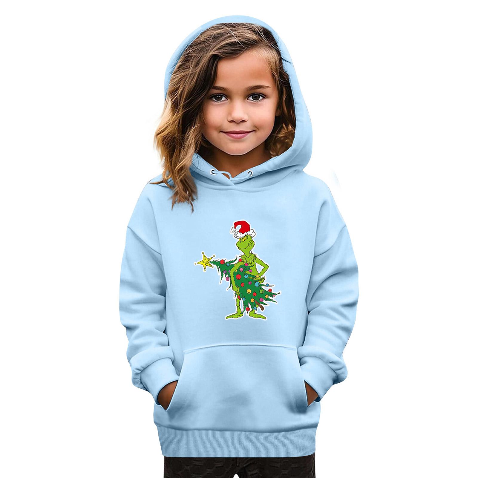 

Толстовки для девочек-подростков, худи с длинным рукавом и кулиской, милые худи оверсайз на Рождество 160