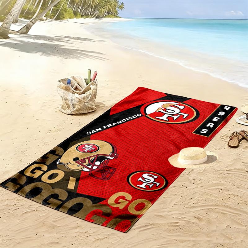 Telo da Spiaggia Stampa San Francisco 49ers, Grande Morbido Asciugatura Rapida per Spiaggia Campeggio Nuoto