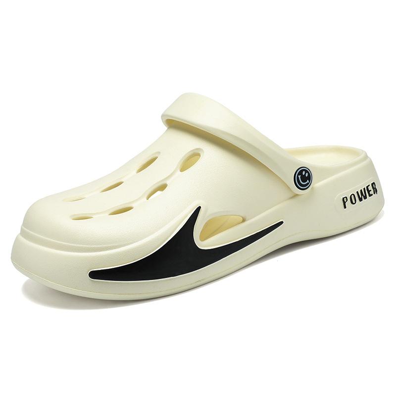 Fashion Men's Slippers 2025 Summer New Hollow Breathable Non Slip Soft Sole Beach Shoes Lightweight Comfortable Fashion Slip on Sandals