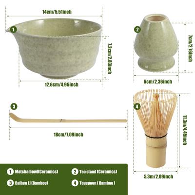 2/4Pcs Matcha Set Elegant Matcha Whisk Set Reusable Ceramic Matcha Bowls Tea-making Tools for Home and Office Tea Accessories