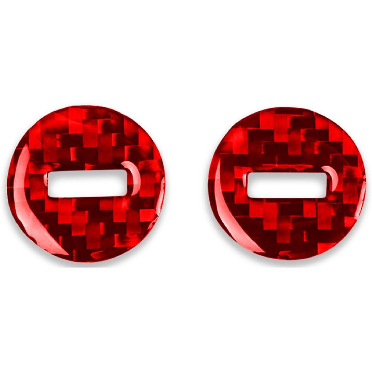 

Real 3K Red Carbon Fiber Car Central Console Panel CD Player Multimedia Control Button Cover Sticker Auto Interior Accessories Compatible with Ford Red-3