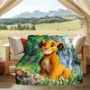 1PC Cartoon Lion king Printed Soft Flannel Blanket Throw for Adult Bedroom Living Room Sofa Camping Travel Fan gifts Christmas Gifts