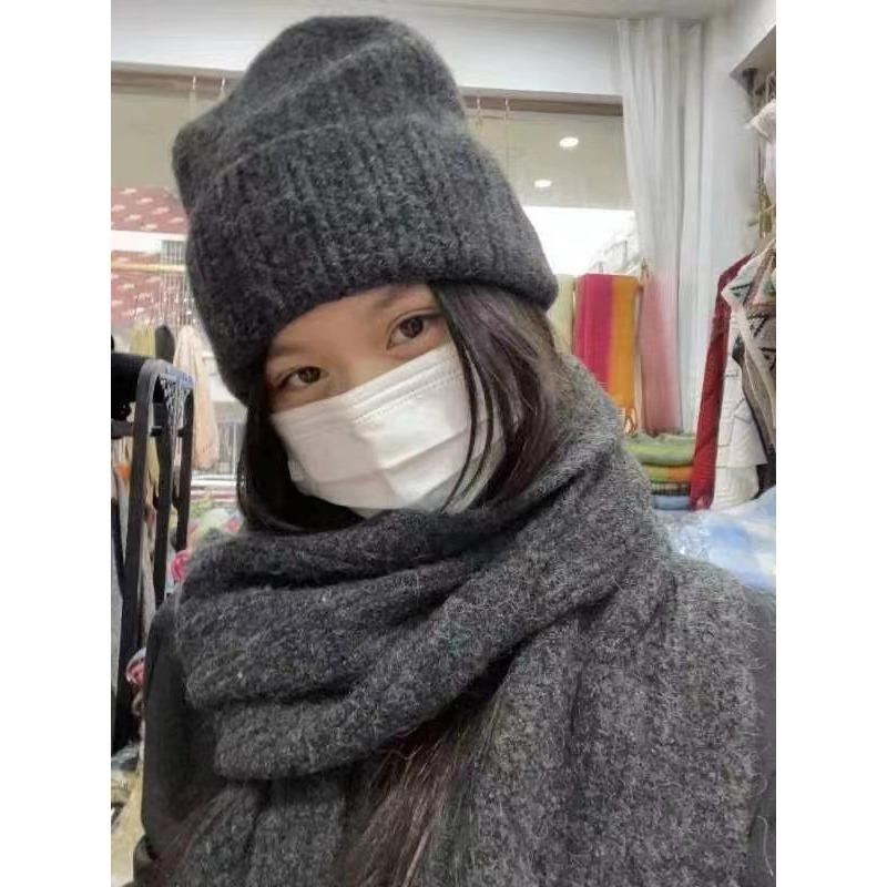 New Wool Knitted Scarf for Women in Winter Korean Fashion  Versatile  Warm Student Scarf Skin Friendly and Soft