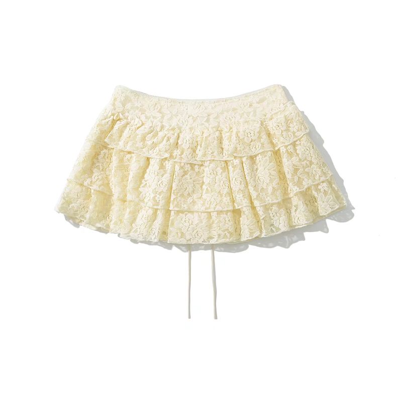 Jnleaog Autumn New Women's Clothing Fashion Style French Style Fashionable All-Match Casual Style Lace Skirt Culottes