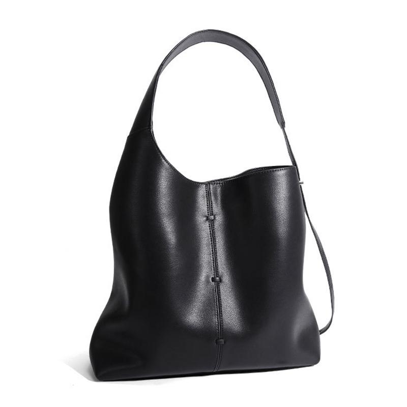 

Large Capacity Women s Bag New Shoulder Bag Design Unique Adjustable Strap Fashion Handbag Splicing Bucket Bag Designer Bag чёрный