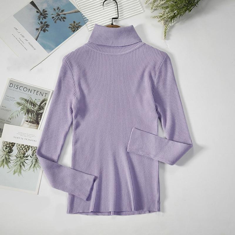 Women's Classic Versatile Temperament High Neck Knitted Base Sweater Pullover Knitted High Neck Sweater
