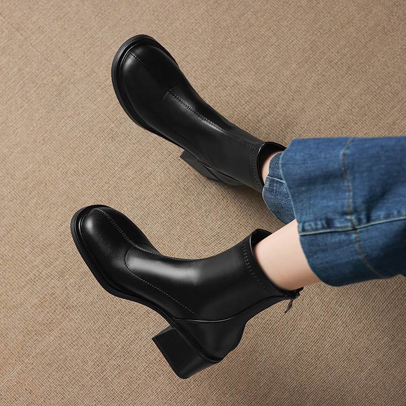 Krazing Pot Microfiber Winter Round Toe Modern Platform Size 33 Boots Size 43 Women Fashion Stretch Ankle Boots