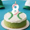 Baseball Themed Birthday White Number0-9 Candles, Boys Girls Kids Happy Birthday Cake Topper Reunions Theme Party Supplies Gifts