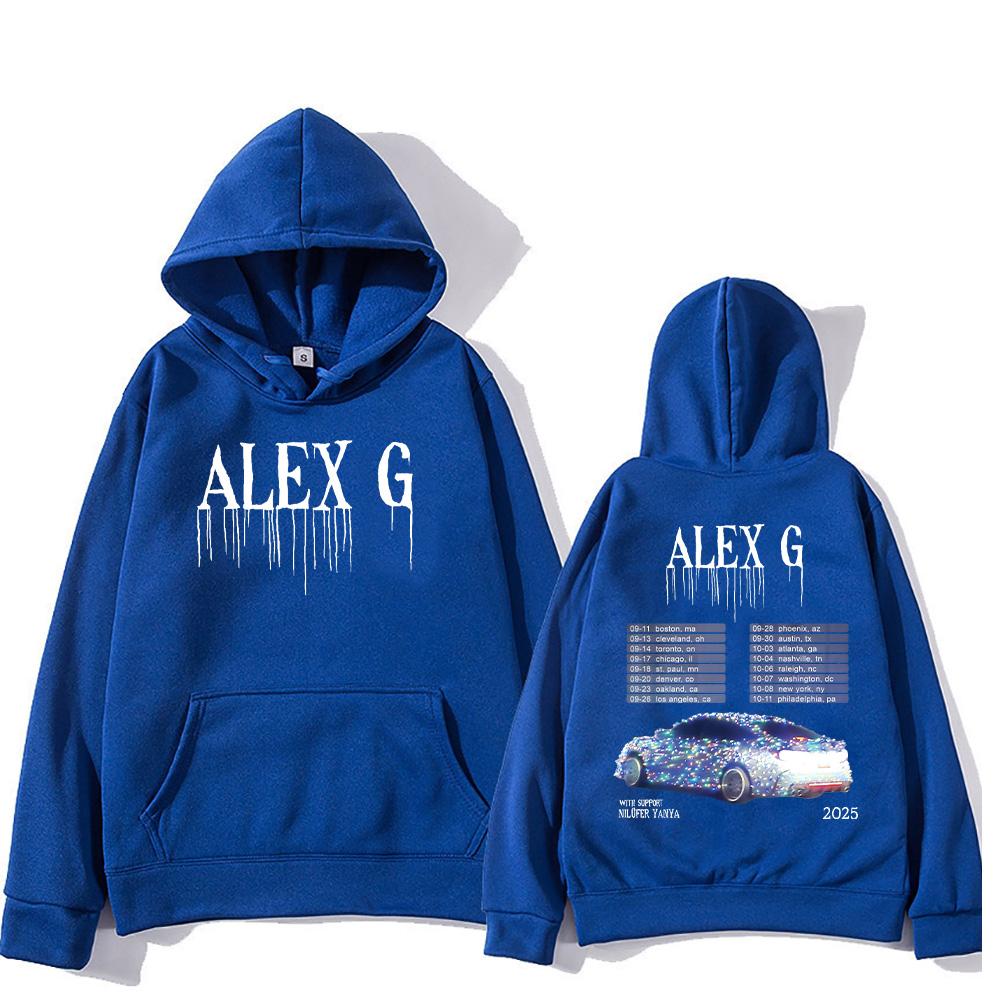 Alex G Artist Hoodies Alex G Tour Fashion Sweatshirts for Women Men Casual Fleece Clothing Two Sides Graphic Hoody Y2K