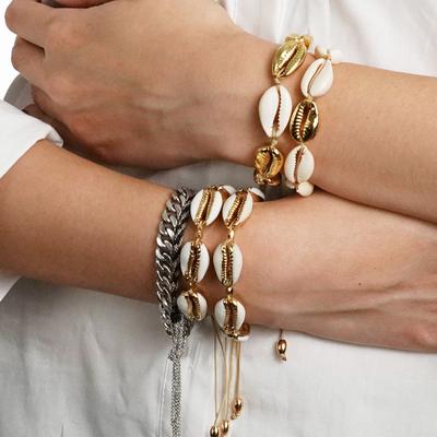 Abalorios de concha de moda bohemia, pulsera hecha a mano con concha Natural tejida a mano, regalos de joyería para fiesta 2024