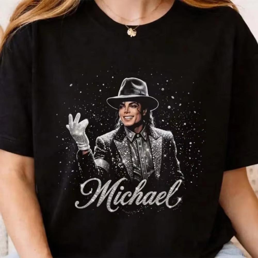 2026 New Michael Jackson Graphic T-Shirt, Summer Hip Hop Y2K Trendy Streetwear Top for Fans T-shirt
