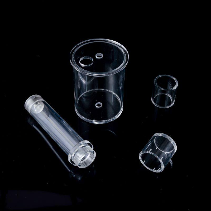 In-stock Transparent Acrylic Tube with Threaded PMMA Design; Customizable Length.
