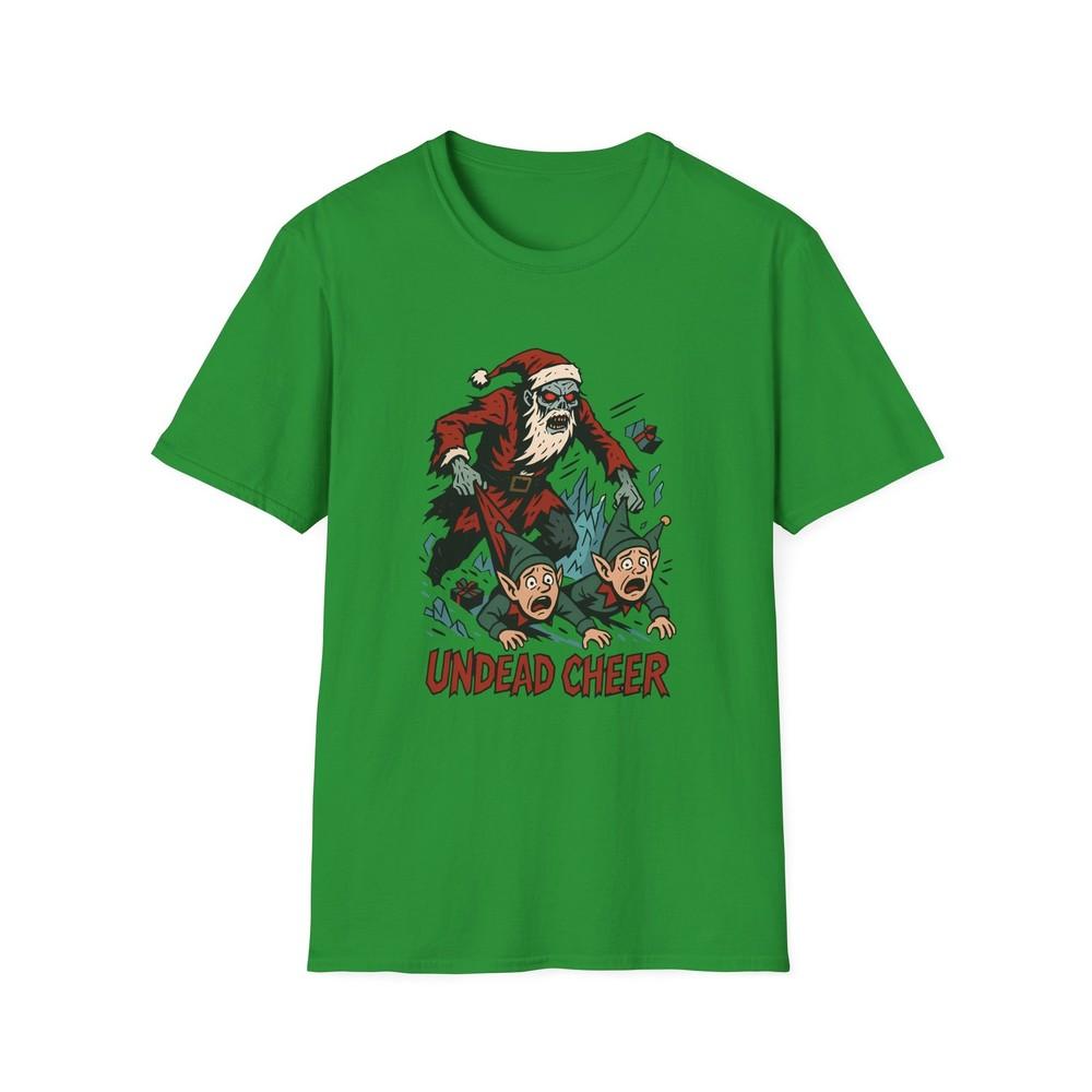 

Unisex Softstyle T-Shirt Zombified Santa Elves Christmas Chaos Funny Horror 3XL