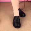 2025Autumn New Mom Shoes Square Heel Loafers Women Low Heel Deep Mouth Low-Cut Shoes Black Classic Fashion Single Shoes