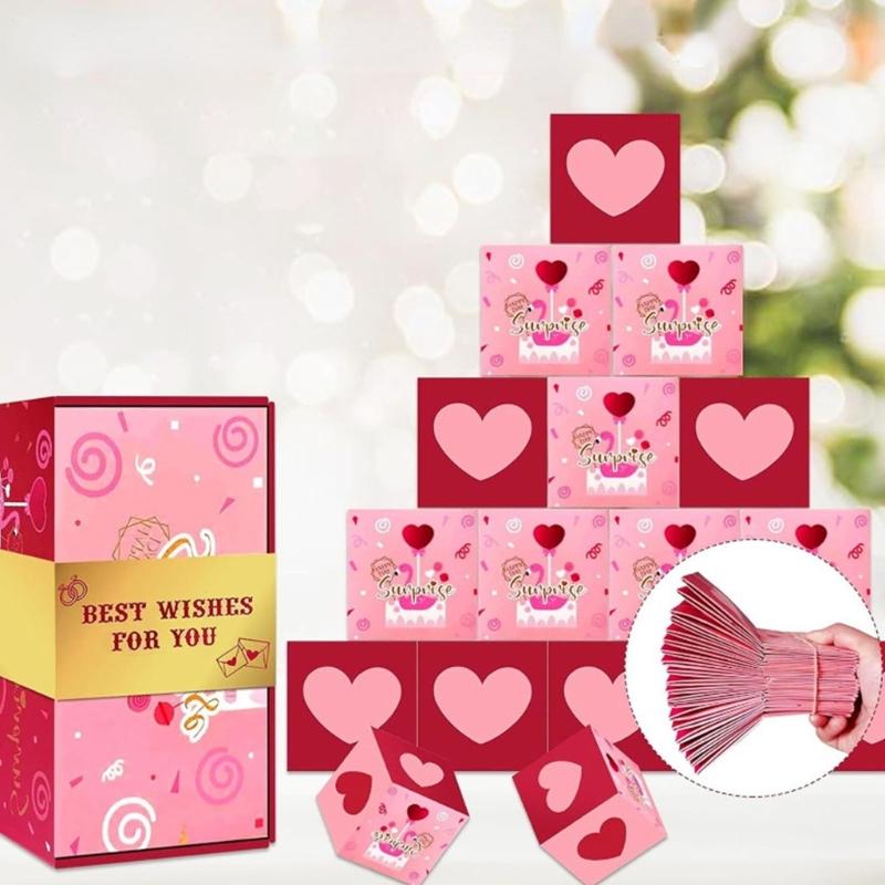 Pack of 18 DIY Customizable Popup Gift Boxes Perfect for Birthday Valentine's Day Parties Feature Quick Assembly Design