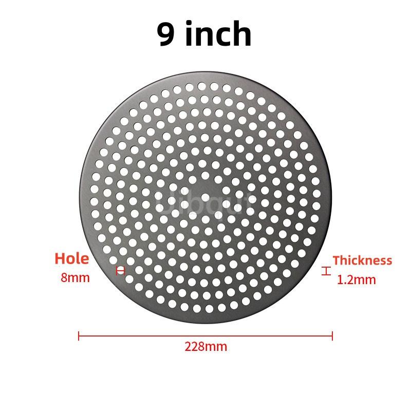 8 9 12 Inch Perforated hole cold round Pizza Pan Nonstick Baking bread cake Oven Crispy Bottom Pizza Making Thickened tray