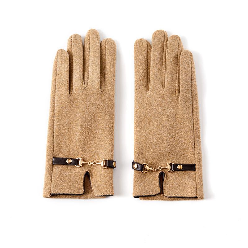 New Suede Warm Women's Cycling Autumn and Winter Gloves Plus Fleece Cold and Wind Wind Gloves