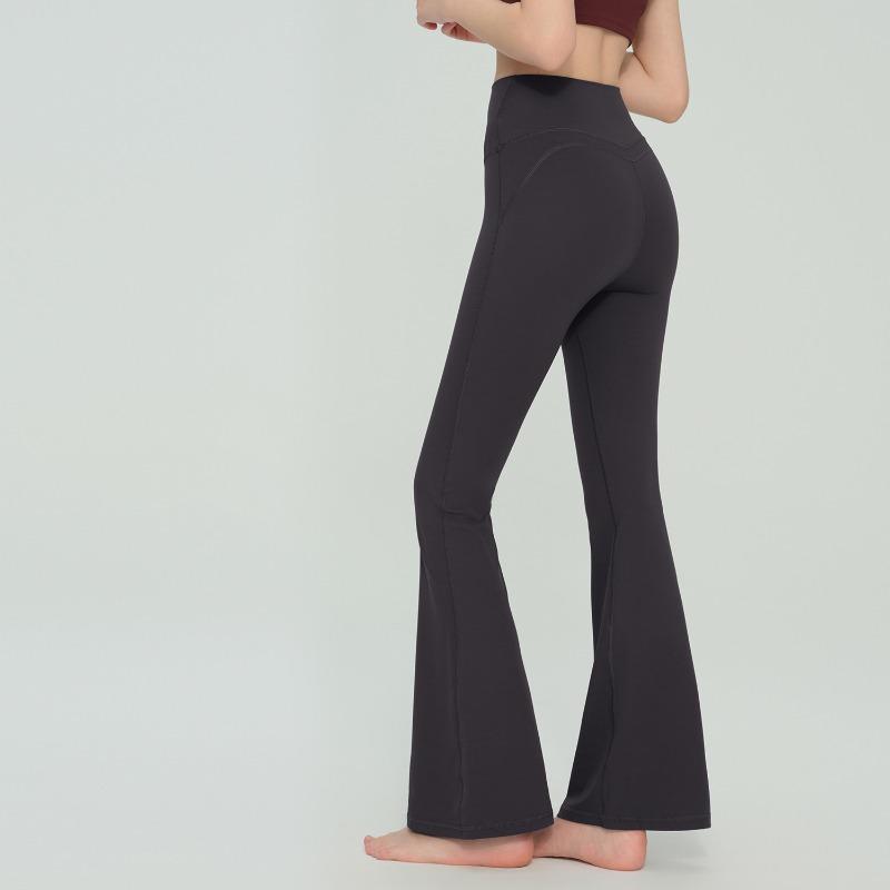 Frühlings- und Sommer-Drapier-Weitbein-Hosen lässige High-Waist-Sport-Geradebein-Hosen figurbetonte lockere Fitness-Hosen elastische Yoga-Hosen Damen