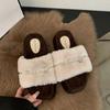 Fashion European and American Sandals and Slippers 2024 New Autumn Thick Soled Plush Shoes for Women Wearing Slippers Outside Slipper