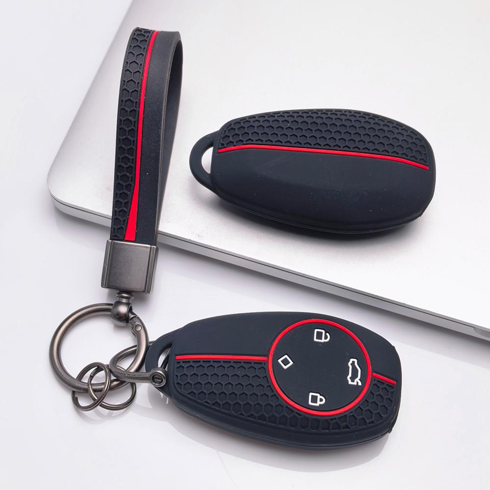 Key Fob Cover for Leapmotor T03 S01 C11 C01 with Keychain Anti-Scratch Shockproof Protective Shell Holder with Honeycomb Texture Shockproof Structure