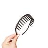 Women Non-Slip Hair Comb Hairband Solid Color Frosted Texture Bang Headband Sturdy Hair Hoop with Teeth
